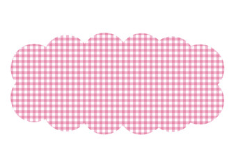 パステルカラー　雲形　ふきだし　チェック　水彩風