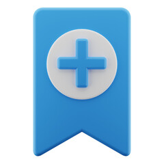 Bookmark illustration concept. 3d render icon isolated.