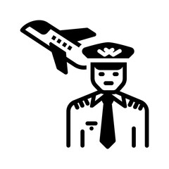 Vector solid black icon for Pilot