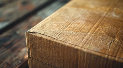 Describe the texture of the cardboard as you run your fingers along the edges of the box.