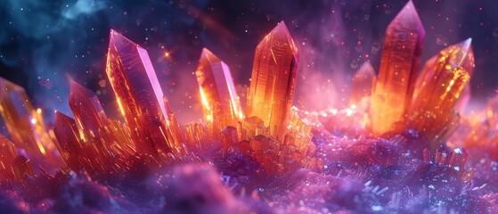 Create a series of abstract animations for a music video with visuals inspired by vibrating crystal formations that react to sound waves - obrazy, fototapety, plakaty