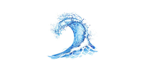 Water wave, vector illustration on a white background