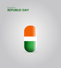 Indian Republic Day Celebrations, Republic day creative design for social media post.