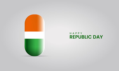 Indian Republic Day Celebrations, Republic day creative design for social media post.