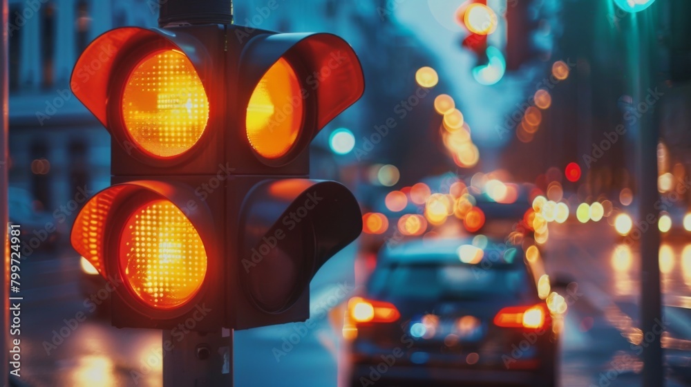 Aufkleber A traffic light with a countdown timer indicating the time remaining before the light changes, aiding drivers in decision-making.