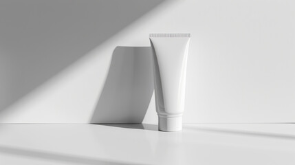 White tube container on white background created with Generative Ai technology
