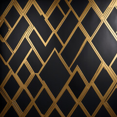 Opulent black and gold geometric backdrop with a metallic sheen, boasting a contemporary flair. Ideal for sophisticated design 