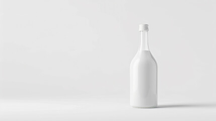 Empty glass bottle on white background created with Generative Ai technology