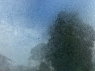 Mist moisture on the car glass
