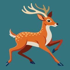 a drawing of a deer with antlers   vector illustration