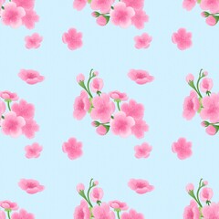 seamless pattern with sakura