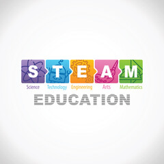 STEAM STEM Education Concept Logo. Science Technology Engineering Arts Mathematics.