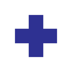 plus, medicine icon. vector flat blue plus symbol on white background..eps