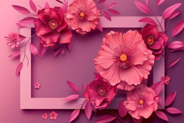 Beautiful Pink Flowers on Wooden Surface in Nature
