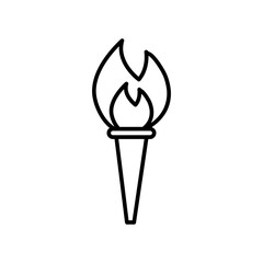 torch flame vector flat liner illustration on white background..eps