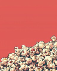 Popcorns, Comic Style Background - obrazy, fototapety, plakaty