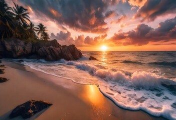 Obraz premium sunset on the beach