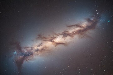 Close-up of Milky way galaxy with stars and space dust in the universe, Long exposure photograph, with grain. 
