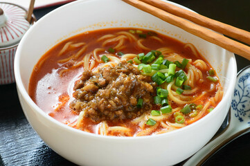 Adapted from the Sichuan dish, Tan Tan Ramen (Tantanmen) is a spicy Japanese ramen noodle served with a savory topping and a creamy broth.