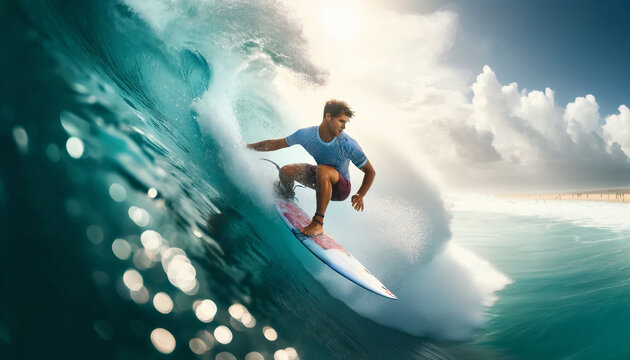 surfer surfing on the wave