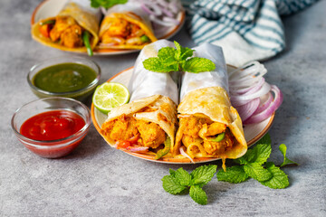 selective focus of  delicious Indian popular fast food 