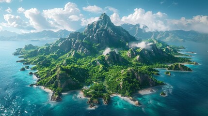 breathtaking montage of Earth's natural marvels, from towering mountains to deep blue oceans, digital art, a globe-spanning journey, vivid, AI Generative