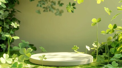 Podium mockup, product display podium, background with flying purple petals, 3d render