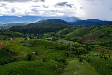 Terraced rice field at Mae Cham Chiangmai Northern Thailand