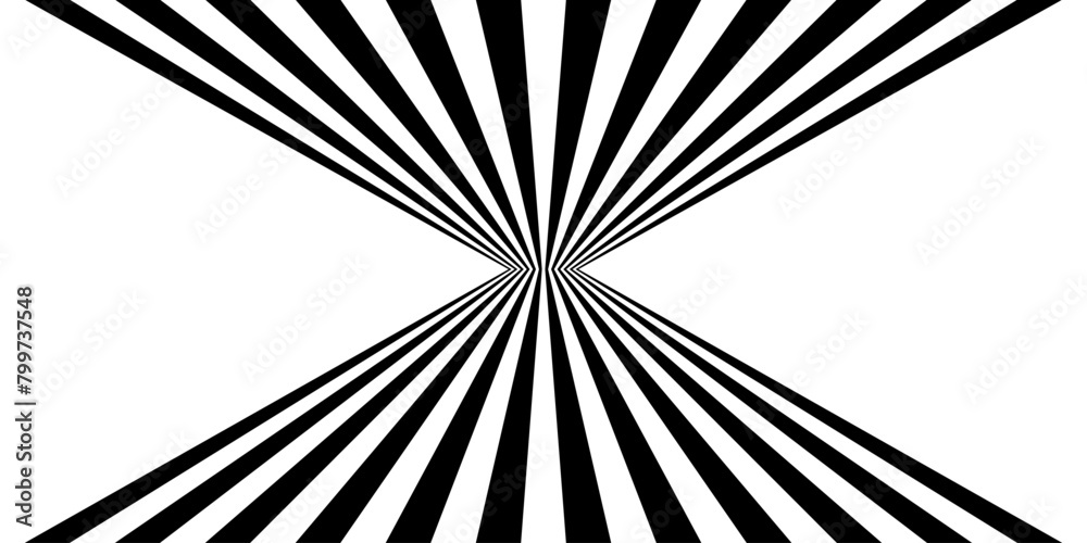 Poster black on white abstract perspective wave line stripes with 3d dimensional effect isolated on white. 