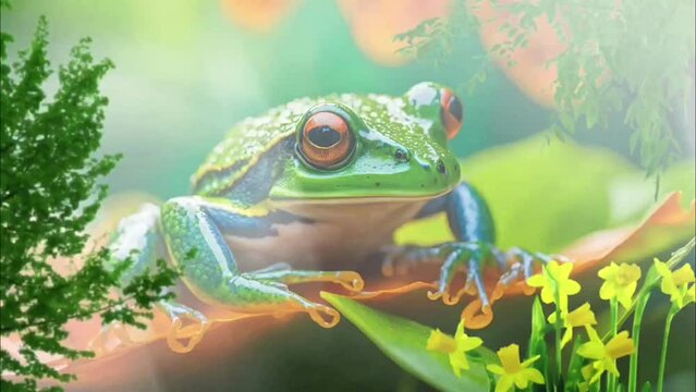 frog in tropical forest