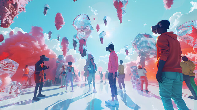 Exploring the intersection of gaming and AI in a futuristic metropolis.digital forum bustling with activity, where minds from diverse backgrounds converge to share insights, collaborate, and innovate 