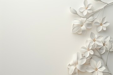  Ethereal Blossoms: A Minimalist 3D Floral Composition