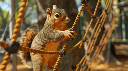 Obraz premium stunned squirrel in park 