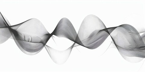 technology abstract lines on white background. Undulate Grey Wave Swirl, frequency sound wave, twisted curve lines with blend effect.