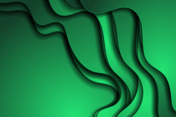 Vivid green smooth waves minimal abstract elegant background. Vector corporate design