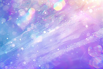 Luminous Holographic Abstraction: Blurred Bokeh Lights and Glowing Lines