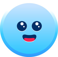 Cute smiling emoji. Happy face. illustration. Abstract kawaii cute emoji cartoon. Concept for children and learning.