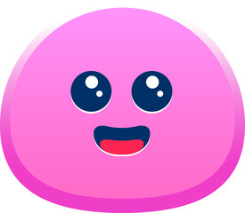 Cute smiling emoji. Happy face. illustration. Abstract kawaii cute emoji cartoon. Concept for children and learning.