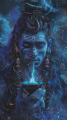 Shiva Drinking Poison (Haalahala)