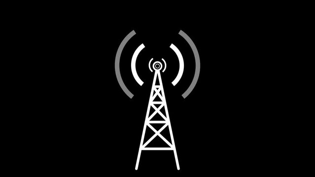 wave signal tower animated icon wave signal tower looping circle 4k