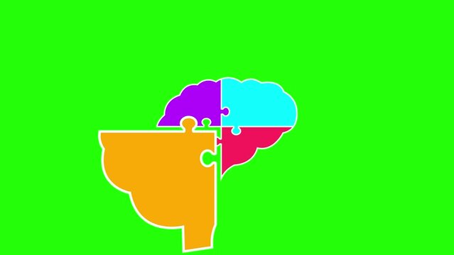 brain puzzle animated puzzle brain shaped green screen thoughts puzzles ideas