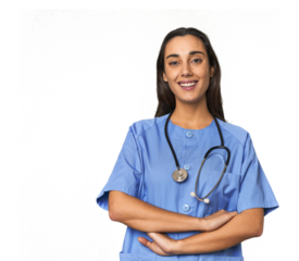 Confident young nurse looking at camera