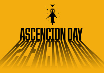 Happy Ascension Day of Jesus Christ. Vector Illustration
