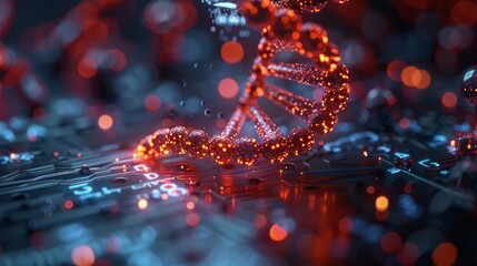 A gene editing experiment using CRISPR-Cas9 technology, genetic manipulation process - obrazy, fototapety, plakaty