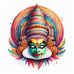 South Indian Traditional Kathakali Dancer face mask