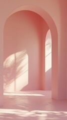 Chic Simplicity: Mockup Frame in Isometric View of Light Pink Room