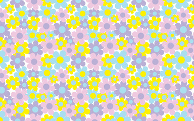 Deisy flower all color seamless pattern