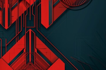 Red and black striped vector pattern for techy or futuristic backgrounds and decorations