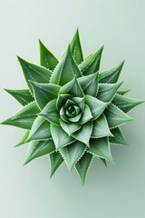 A minimalist close-up view of the spiral pattern of an aloe plant, with its concentric arrangement of leaves radiating from the center and creating a captivating minimalist composition 