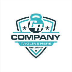 Fitness shield Vector logo, design inspiration, vector